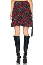 Jean Paul Gaultier Distorted Tartan Short Skirt in Red, Black, & White, view 4, click to view large image.