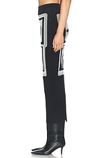 Jean Paul Gaultier Eyes And Lips Mesh Printed Long Skirt in Black, Grey, & White, view 3, click to view large image.