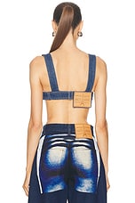 Jean Paul Gaultier Overalls Buckles Denim Bra Top in Vintage Blue, view 3, click to view large image.