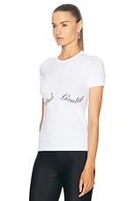 Jean Paul Gaultier Cotton Baby Tee Shirt in White & Black, view 3, click to view large image.