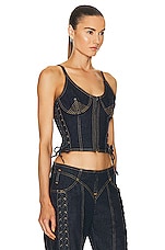 Jean Paul Gaultier Top Stitches Corset in Indigo, view 2, click to view large image.