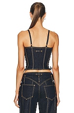 Jean Paul Gaultier Top Stitches Corset in Indigo, view 3, click to view large image.