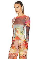Jean Paul Gaultier Printed Patchwork Scarf Long Sleeve Top in Multi, view 3, click to view large image.