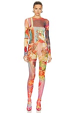Jean Paul Gaultier Printed Patchwork Scarf Long Sleeve Top in Multi, view 5, click to view large image.
