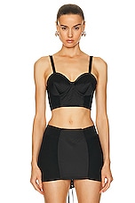 Jean Paul Gaultier Conical Topstitches Bra Top in Black, view 1, click to view large image.
