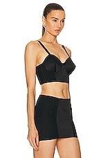 Jean Paul Gaultier Conical Topstitches Bra Top in Black, view 2, click to view large image.