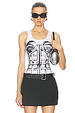 Jean Paul Gaultier Cage Trompe L'oeil Top in White & Black, view 1, click to view large image.
