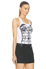 Jean Paul Gaultier Cage Trompe L'oeil Top in White & Black, view 2, click to view large image.