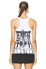 Jean Paul Gaultier Cage Trompe L'oeil Top in White & Black, view 3, click to view large image.