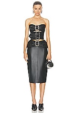 Jean Paul Gaultier Leather Buckle Top in Black, view 4, click to view large image.