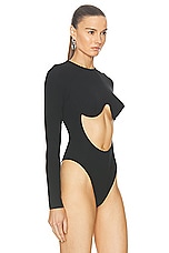 Jean Paul Gaultier Madonna Inspired Long Sleeve Bodysuit in Black, view 3, click to view large image.