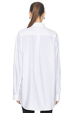 Jean Paul Gaultier Cotton Shirt With Printed Tie in White, view 3, click to view large image.