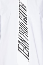 Jean Paul Gaultier Cotton Shirt With Printed Tie in White, view 5, click to view large image.