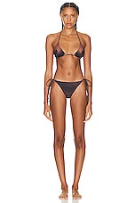Jean Paul Gaultier Printed Corps Bikini Culotte in Dark Nude, view 4, click to view large image.