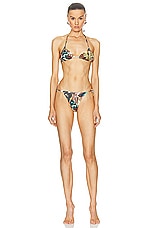 Jean Paul Gaultier Papillon Bikini Set in Yellow & Multicolor, view 1, click to view large image.