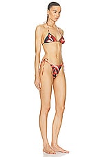 Jean Paul Gaultier Roses Bikini Set in Green, Red, & Blue, view 2, click to view large image.
