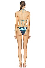 Jean Paul Gaultier Roses Bikini Set in Purple, Blue, & Pale Pink, view 3, click to view large image.