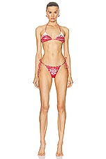 Jean Paul Gaultier Diablo Bikini Set in White & Red, view 1, click to view large image.