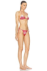 Jean Paul Gaultier Diablo Bikini Set in White & Red, view 2, click to view large image.
