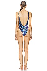 Jean Paul Gaultier Papillon One Piece Swimsuit in Blue & Multicolor, view 3, click to view large image.