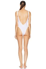 Jean Paul Gaultier Eyes Printed One Piece Swimsuit in White & Black, view 3, click to view large image.