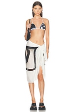Jean Paul Gaultier Eyes Printed Bikini Set in White & Black, view 4, click to view large image.