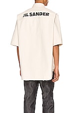 Jil Sander Logo Short Sleeve Shirt in Open Beige | FWRD
