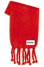 Jil Sander Logo Plain Scarf in Red | FWRD