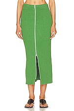 Jil Sander Midi Skirt in Light Pastel Green, view 2, click to view large image.