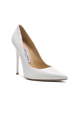 Jimmy Choo Anouk 120 Leather Pumps in Optic White, view 2, click to view large image.
