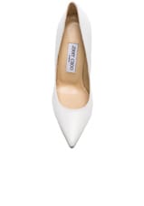 Jimmy Choo Anouk 120 Leather Pumps in Optic White, view 4, click to view large image.