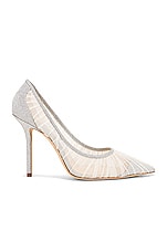 Jimmy Choo Love 100 Fine Glitter Heel in Ivory & Silver, view 1, click to view large image.