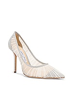 Jimmy Choo Love 100 Fine Glitter Heel in Ivory & Silver, view 2, click to view large image.