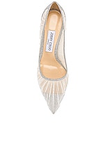 Jimmy Choo Love 100 Fine Glitter Heel in Ivory & Silver, view 4, click to view large image.
