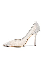 Jimmy Choo Love 100 Fine Glitter Heel in Ivory & Silver, view 5, click to view large image.