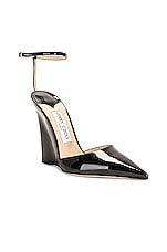 Jimmy Choo Blake 100 Patent Leather Wedge in Black, view 2, click to view large image.