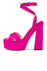 Jimmy Choo Gaia 140 Satin Sandal in Fuchsia, view 5, click to view large image.