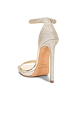 Jimmy Choo Alva 120 Glitter Sandal in Platinum Ice, view 3, click to view large image.