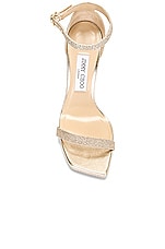 Jimmy Choo Alva 120 Glitter Sandal in Platinum Ice, view 4, click to view large image.