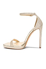 Jimmy Choo Alva 120 Glitter Sandal in Platinum Ice, view 5, click to view large image.