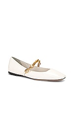 Jimmy Choo Diamond Tilda Leather Ballet Flat in Latte, view 2, click to view large image.