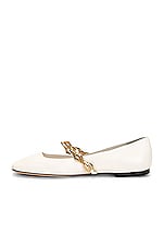 Jimmy Choo Diamond Tilda Leather Ballet Flat in Latte, view 5, click to view large image.