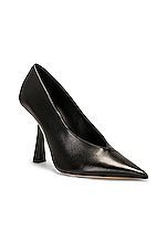 Jimmy Choo Maryanne 100 Leather Pump in Black, view 2, click to view large image.