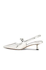 Jimmy Choo Didi 45 Metal Leather Slingback Pump in Silver, view 5, click to view large image.