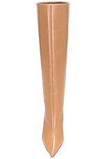 Jimmy Choo Blake 85 Leather Wedge Boot in Biscuit, view 4, click to view large image.