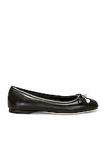 Jimmy Choo Elme Leather Ballet Flat in Black, view 1, click to view large image.