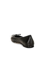 Jimmy Choo Elme Leather Ballet Flat in Black, view 3, click to view large image.