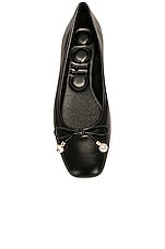Jimmy Choo Elme Leather Ballet Flat in Black, view 4, click to view large image.