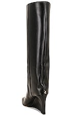Jimmy Choo Blake 85 Leather Wedge Boot in Black, view 3, click to view large image.