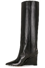 Jimmy Choo Blake 85 Leather Wedge Boot in Black, view 5, click to view large image.